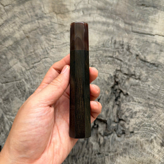 I- 30 Ebony Wa handle, Dark Marble Horn Ferrule, 135mm handle
