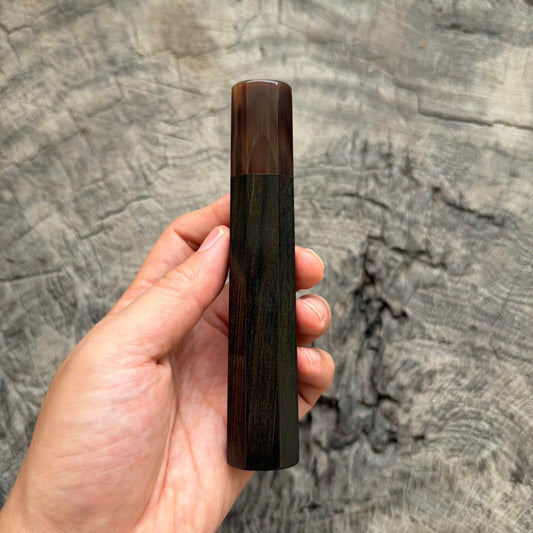 I- 30 Ebony Wa handle, Dark Marble Horn Ferrule, 135mm handle