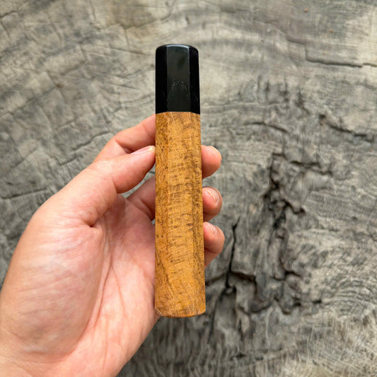 I- Teak Burl Wa Handle, Black Horn  Ferrule, 135mm handle