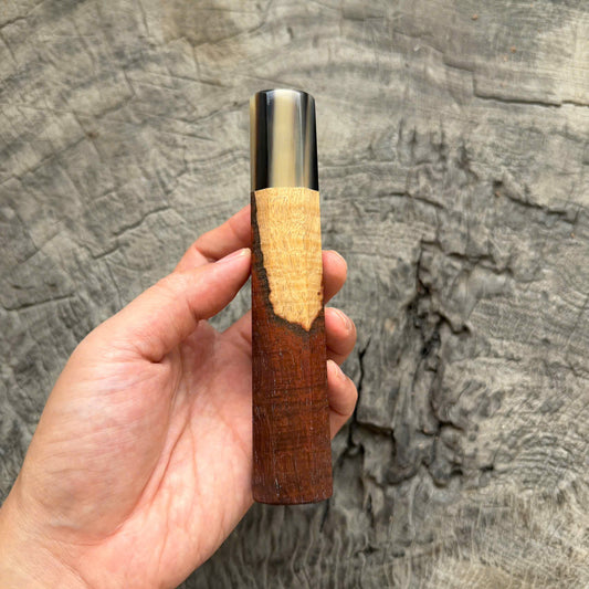 I - 6 Two Tone Curly Rosewood  Wa handle, Black White Horn Ferrulle, 145 mm handle