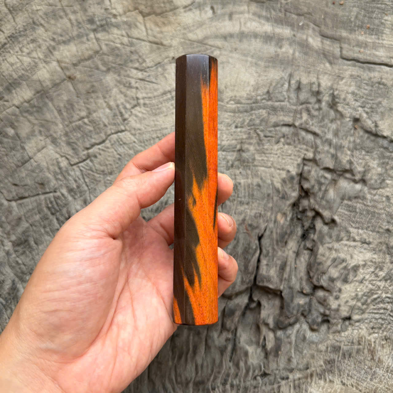 I - 2 Black Red Siamese Rosewood Knife Rest, 145mm
