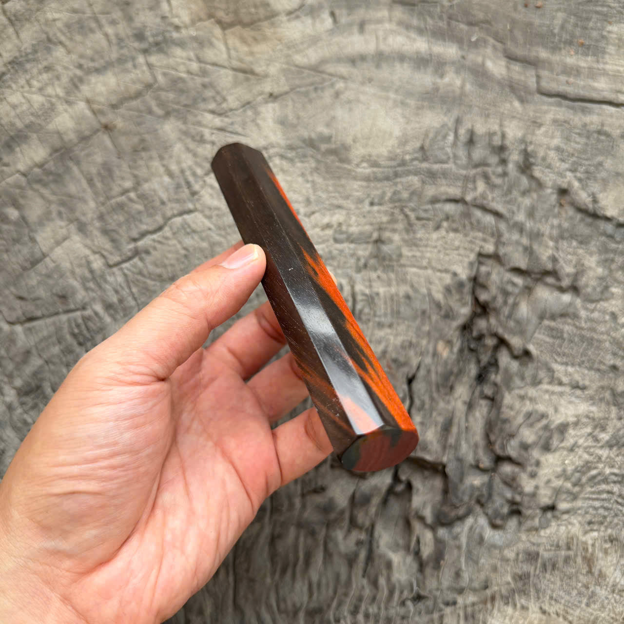 I - 2 Black Red Siamese Rosewood Knife Rest, 145mm