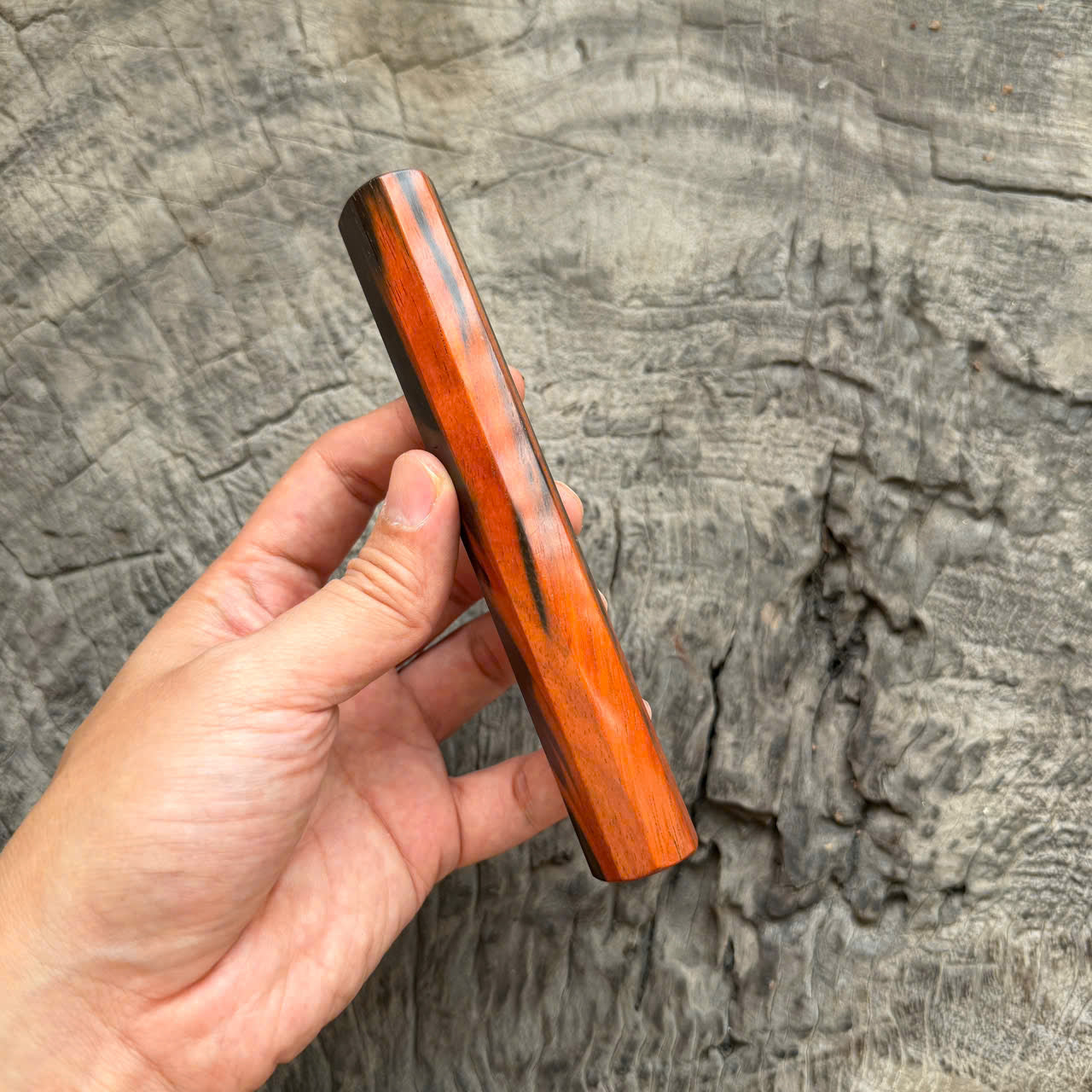 I - 2 Black Red Siamese Rosewood Knife Rest, 145mm