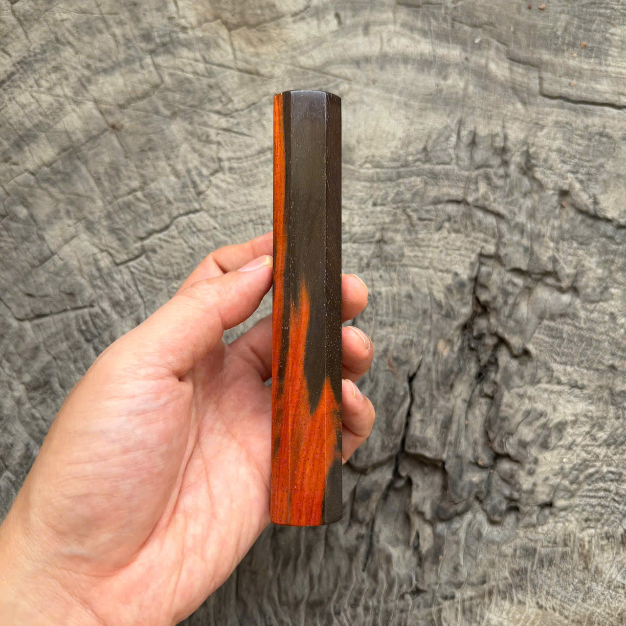I - 2 Black Red Siamese Rosewood Knife Rest, 145mm