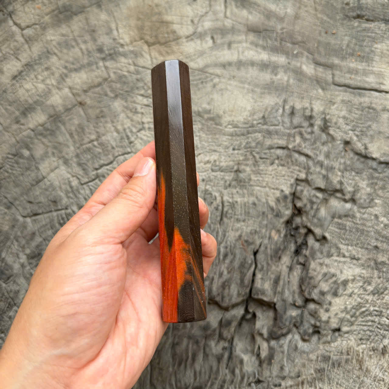 I - 2 Black Red Siamese Rosewood Knife Rest, 145mm
