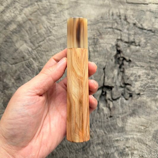 I - 8 Tamamoku Cedar Wa handle Wa handle, Marble Horn ferrule - 145 mm