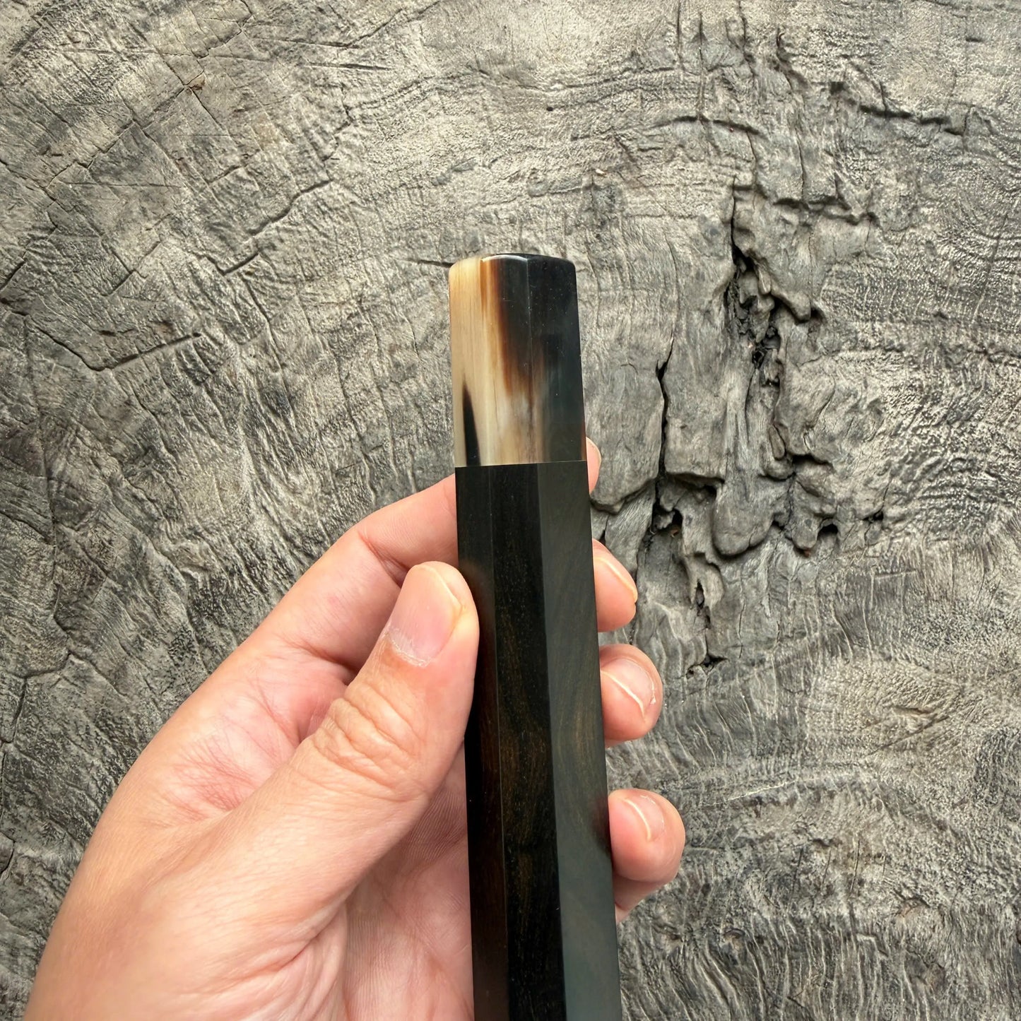 I- 26 Ebony Wa handle, Marble horn ferrule- 135mm