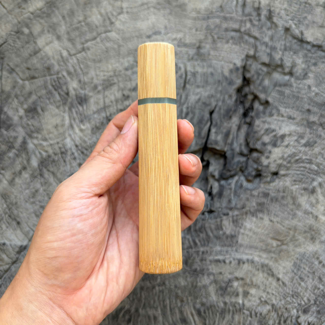 I - Solid Bamboo Wa handle, Jade spacer, 140mm handle