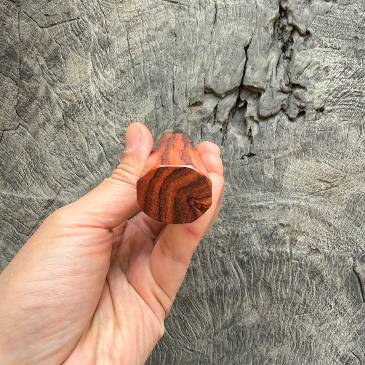 I- 16 Huanghuali wood wa handle, Marble Horn Ferrule - 135mm