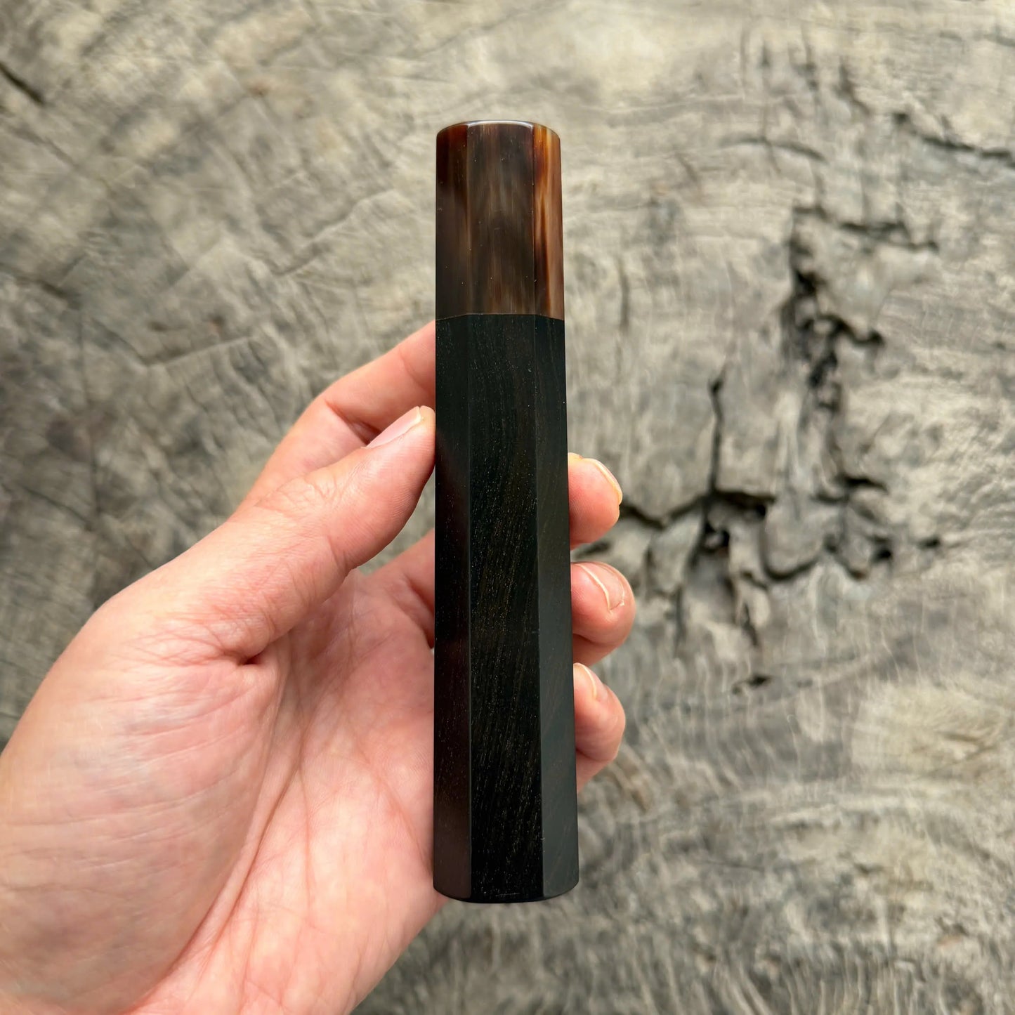 I- 27 Ebony Wa handle, Caramel Marble horn ferrule- 135mm