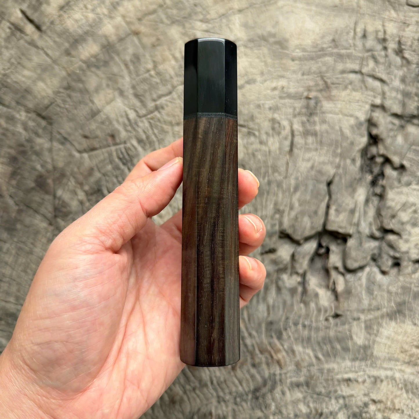 I - Rare Curly Black Siamese Rosewood, Black Horn Ferrule, Black VG10 spacer- 145 mm