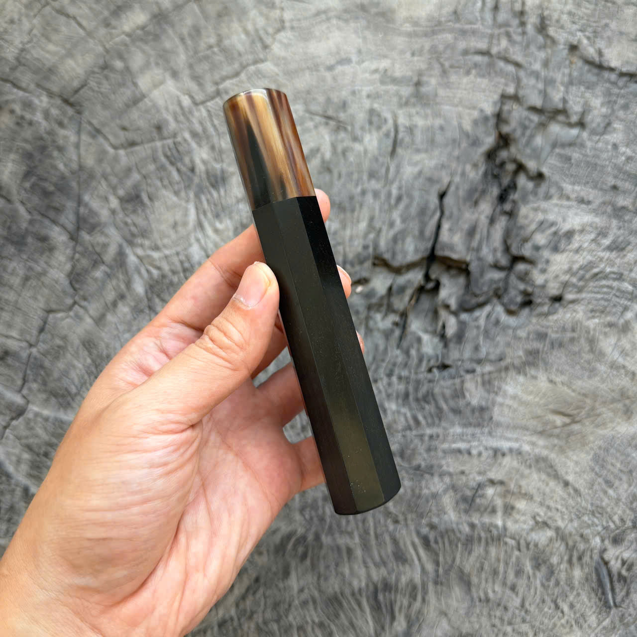 I -37 Ebony Wa handle, Marble Horn Ferrule, 140mm handle