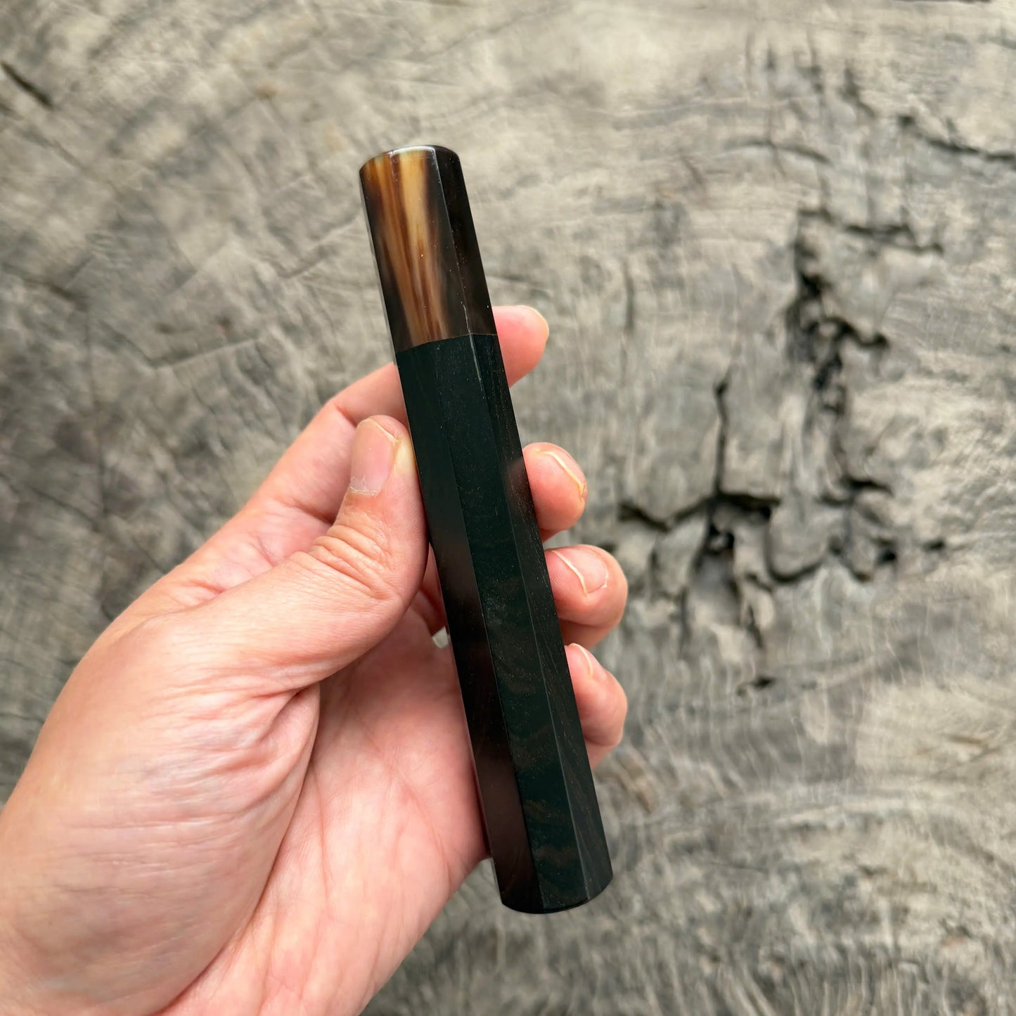 I- 27 Ebony Wa handle, Caramel Marble horn ferrule- 135mm