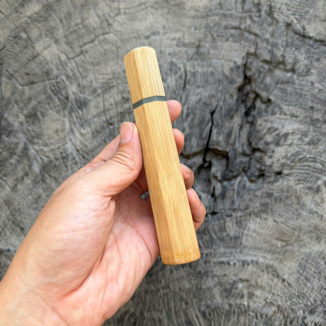 I - Solid Bamboo Wa handle, Jade spacer, 140mm handle