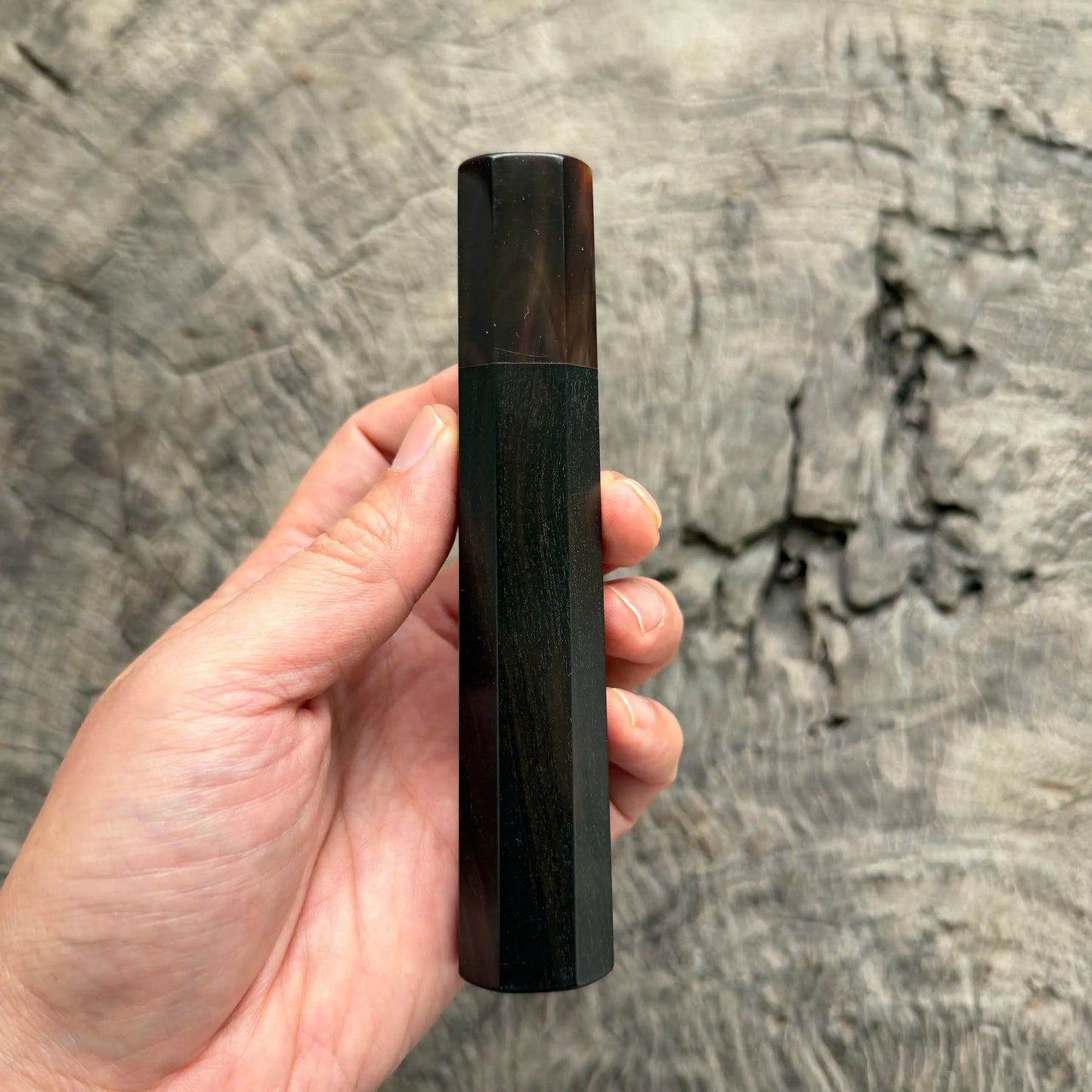 I- 27 Ebony Wa handle, Caramel Marble horn ferrule- 135mm