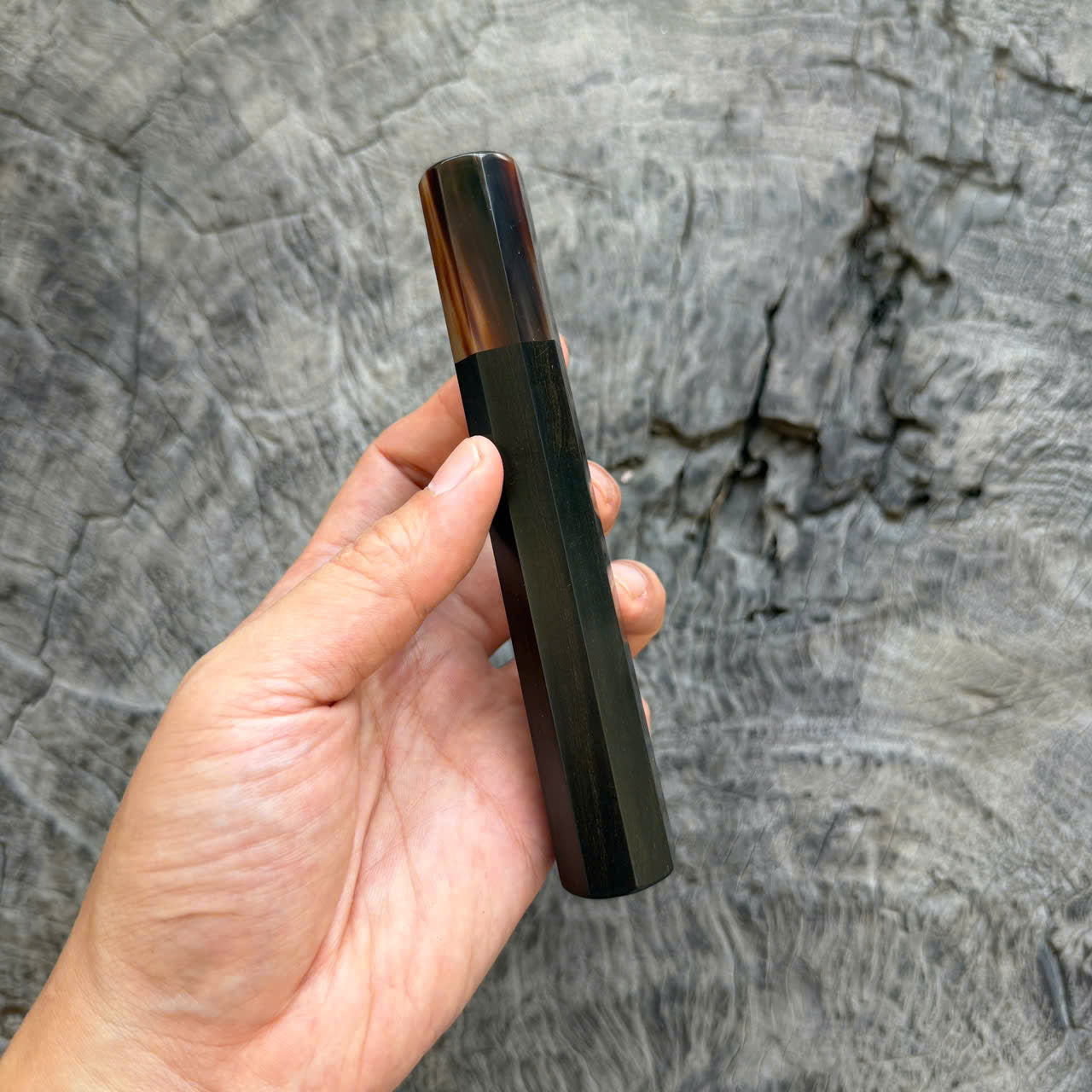 I -37 Ebony Wa handle, Marble Horn Ferrule, 140mm handle