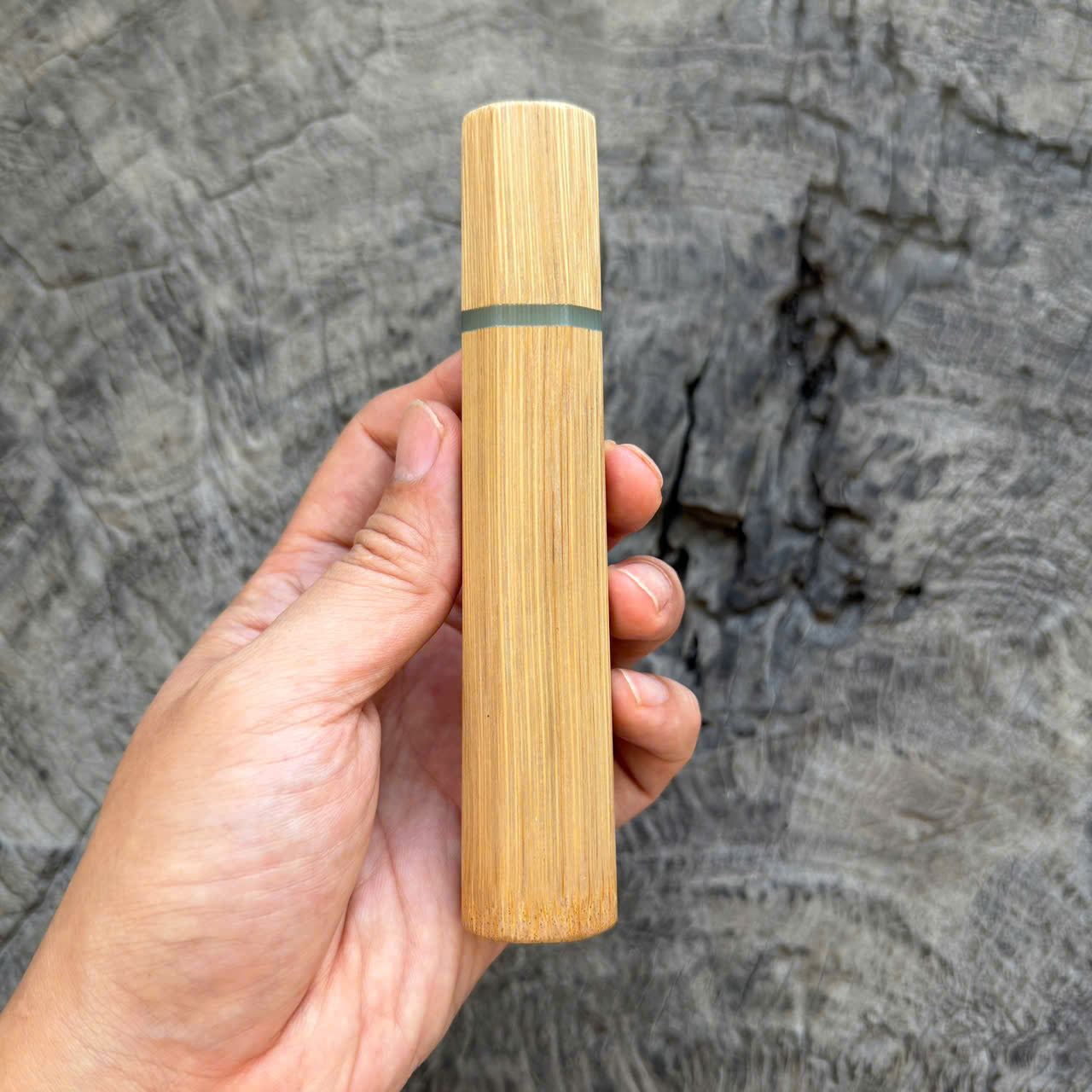I - Solid Bamboo Wa handle, Jade spacer, 140mm handle