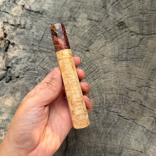 I -Karelian Birch Wa handle, Super Viet Rosewood Burl ferrule, 140mm handle