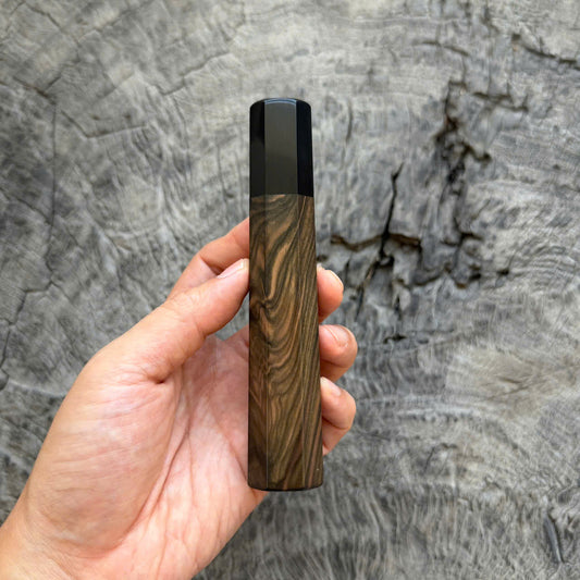 I -18 Nice Madagascar Ebony Wa handle, Black Horn Ferrule, 140mm handle