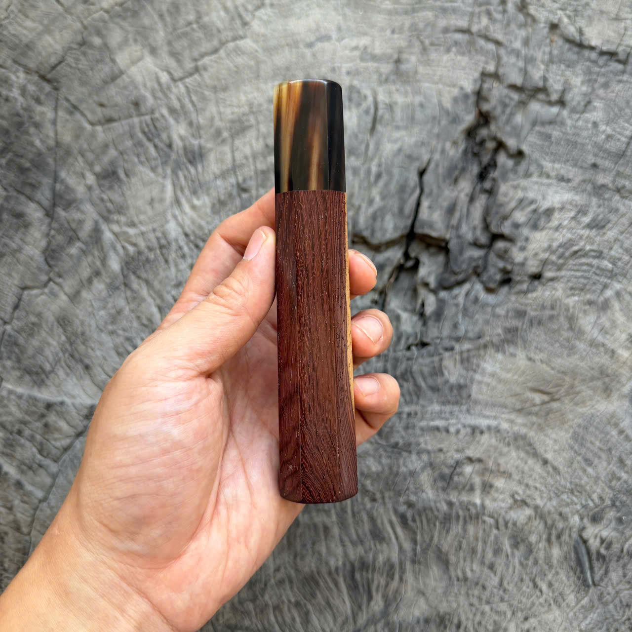 I -Two tone Rosewood Wa handle, Marble Horn Ferrule, 140mm handle