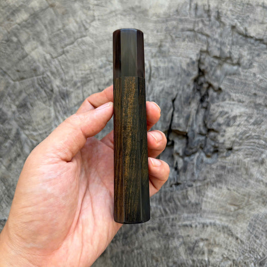 I- 21 Beautiful Ebony Wa handle, Super Dark Marble Horn Ferrule, 135mm handle