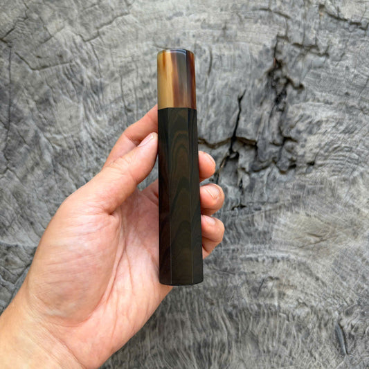I- 36 Ebony Wa handle, Marble horn ferrule, 135mm handle