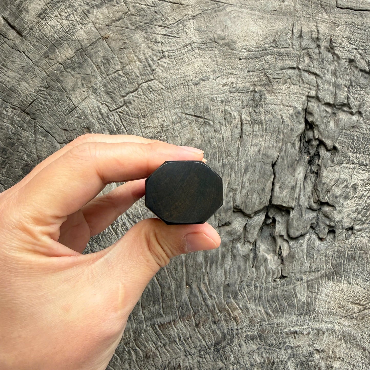 I - 28 Tight Grain Ebony Wa handle,  Caramel Marble horn ferrule - 145 mm