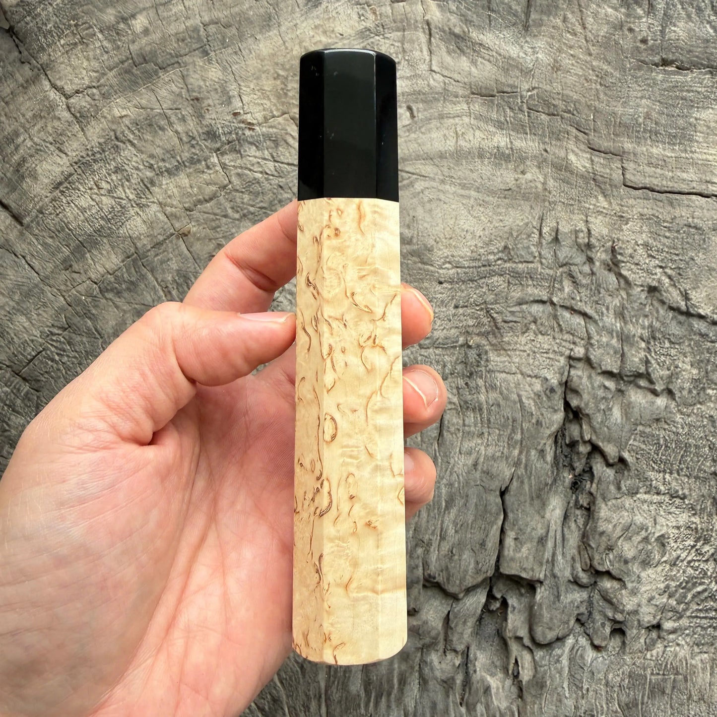 I - 5 Karelian birch Wa handle, Black horn Ferrule - 145 mm