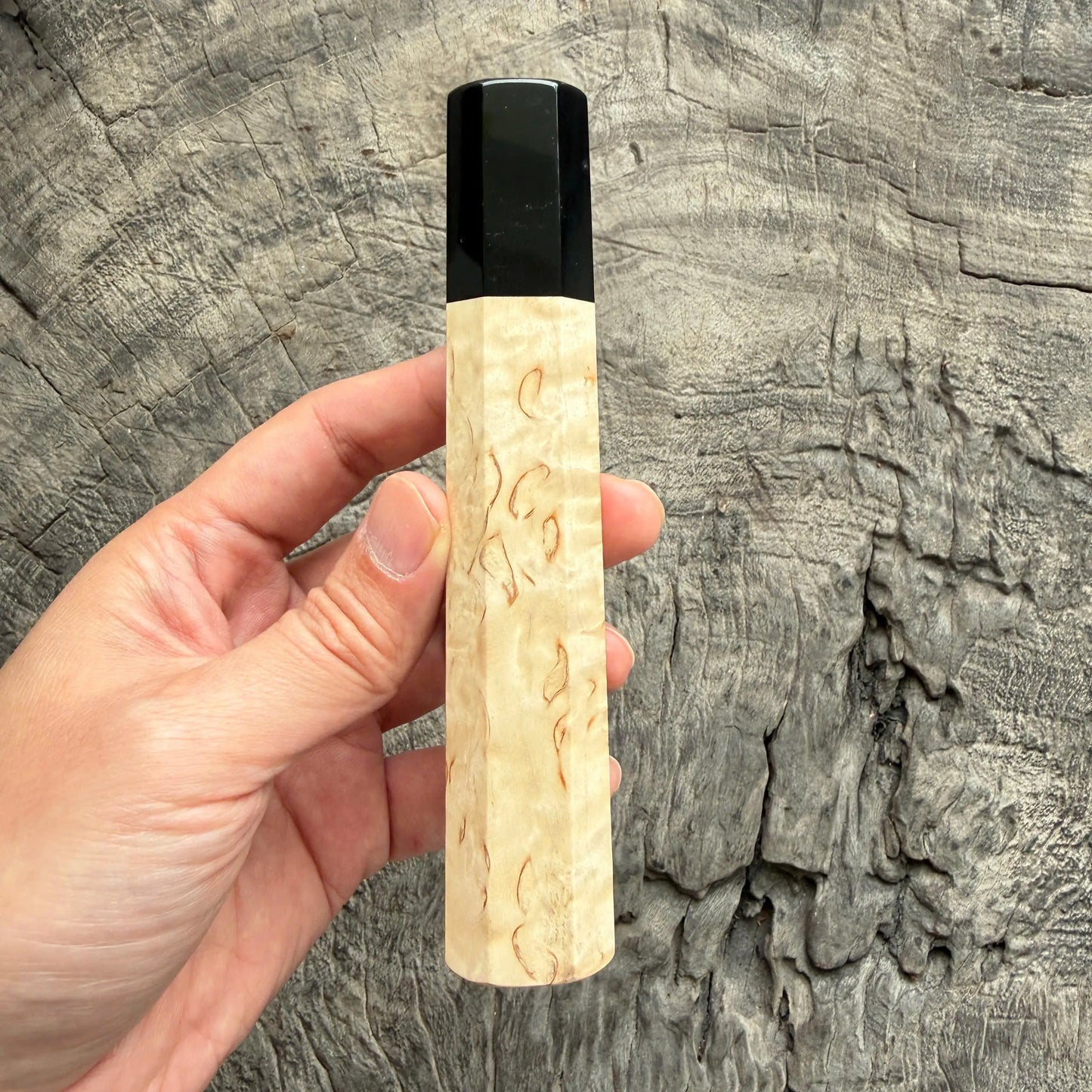 I - 5 Karelian birch Wa handle, Black horn Ferrule - 145 mm