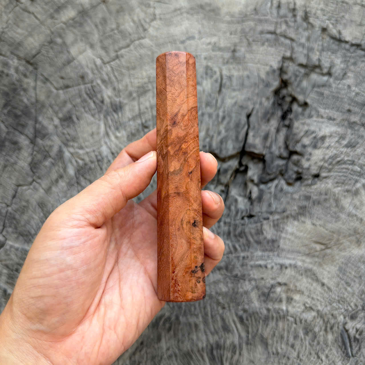 I -8 Laos Ironwood Burl Wa handle, Mono, 140mm handle