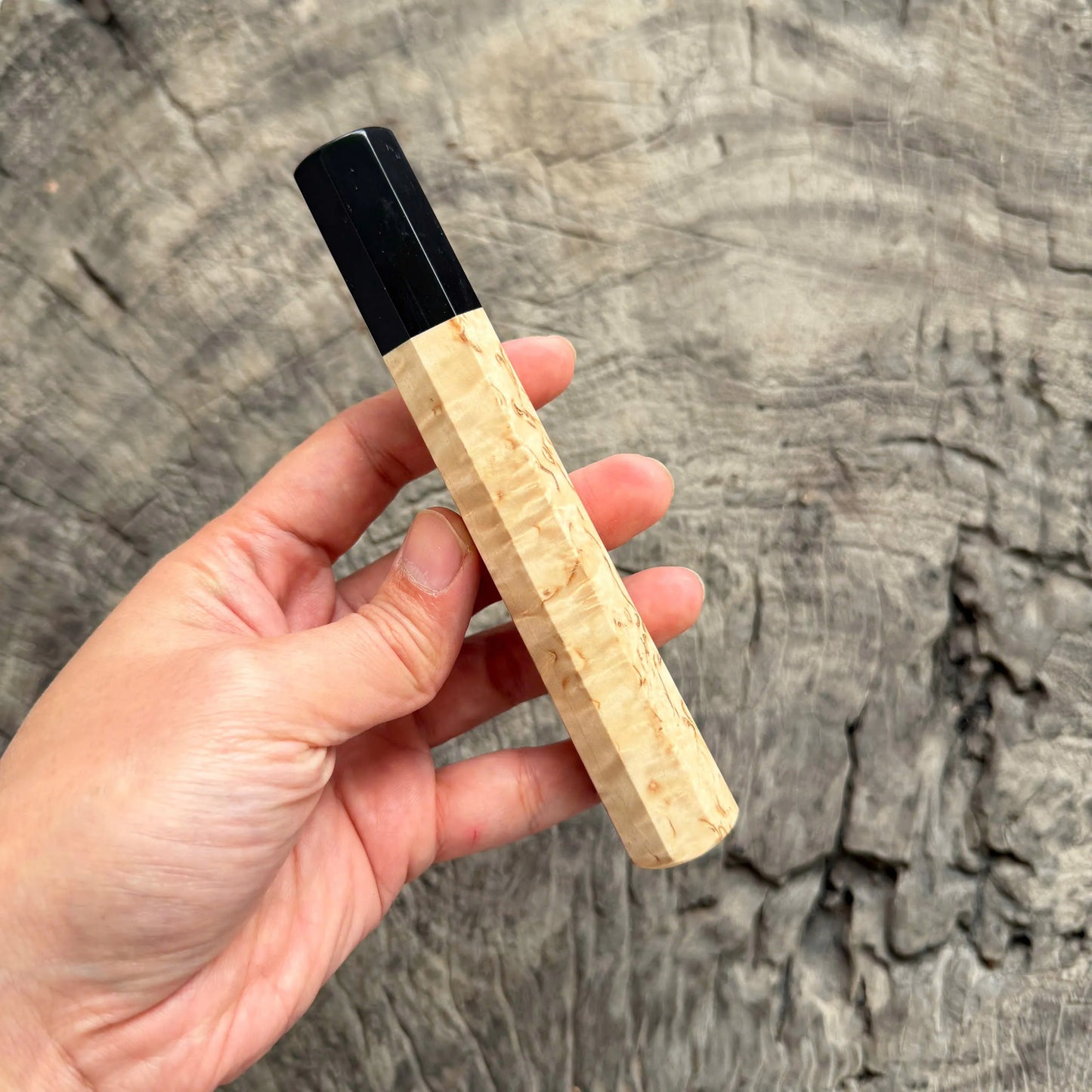 I - 5 Karelian birch Wa handle, Black horn Ferrule - 145 mm