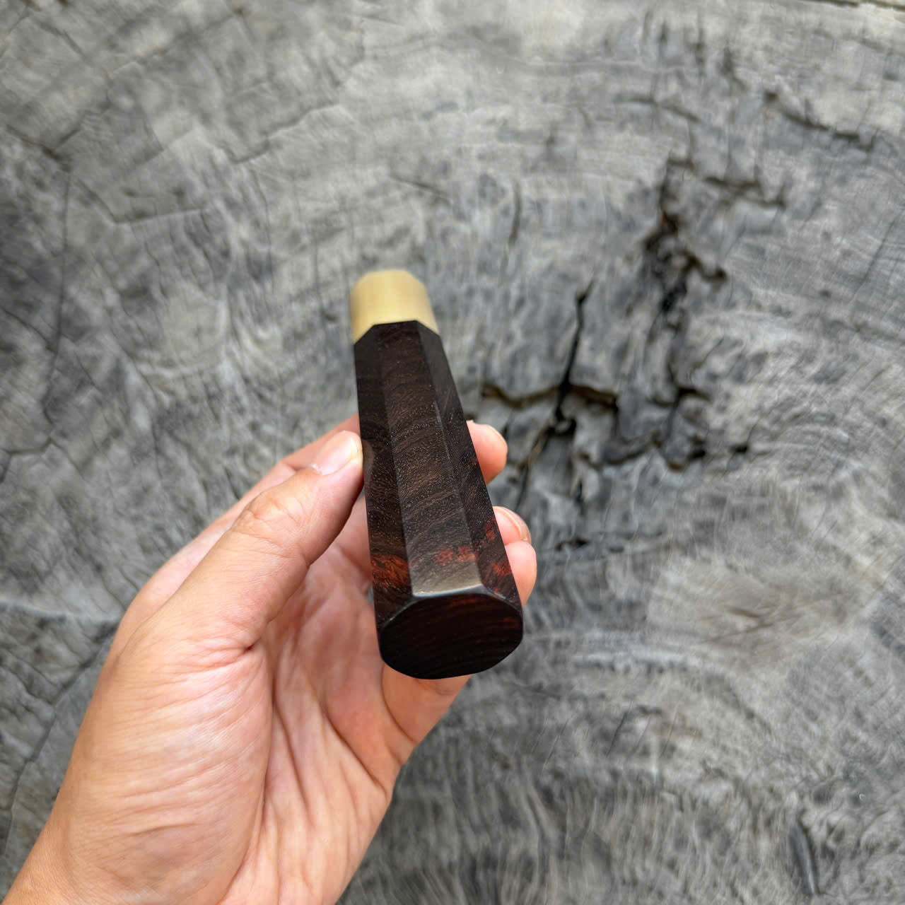 I - 46 Siamese Rosewood Wa handle, White horn Ferrule, 145 mm handle