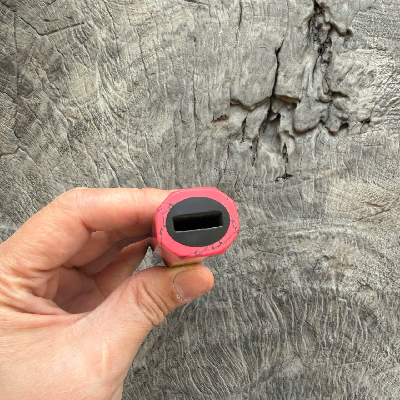 I - 3  Ebony wood Wa handle - Red Black Stone ferrule - 140 mm