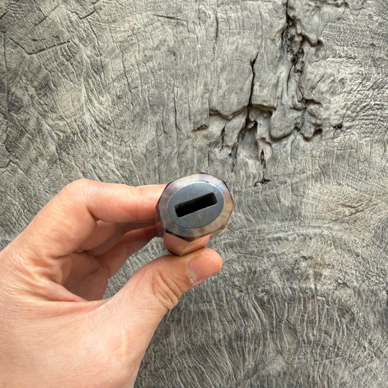 I - 7 Black Siamese Rosewood Wa handle - Marble horn ferrule - 140 mm