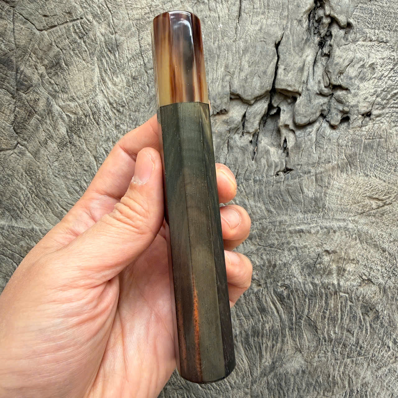 I - 7 Black Siamese Rosewood Wa handle - Marble horn ferrule - 140 mm