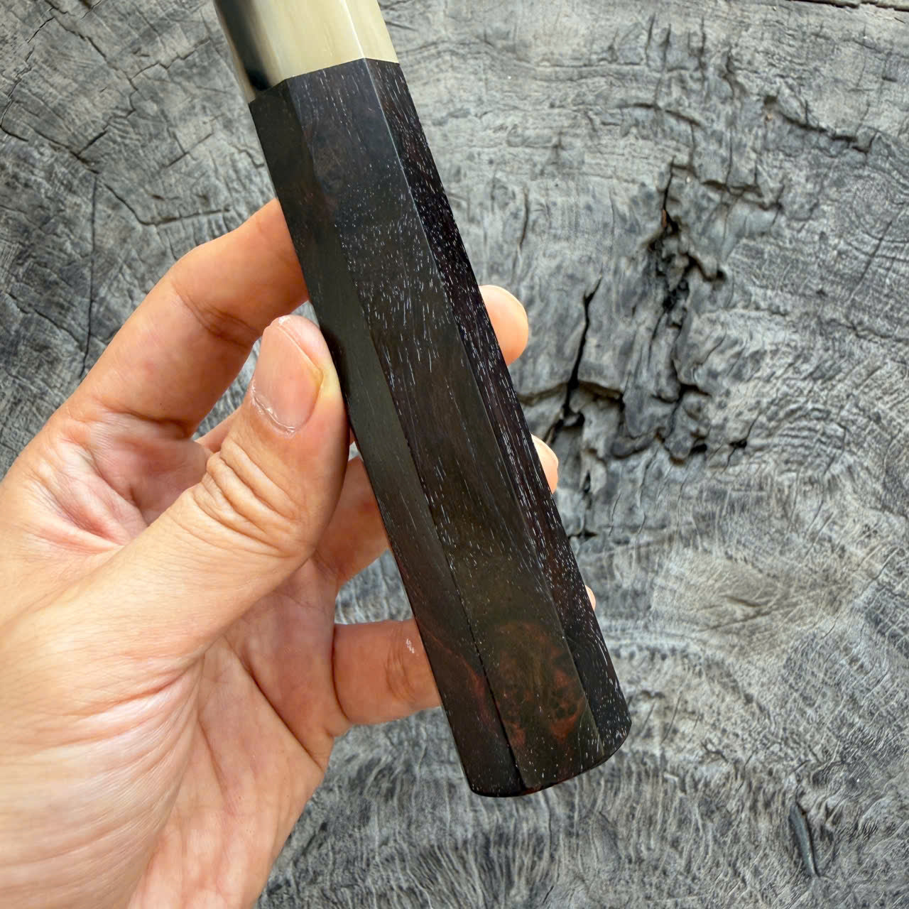 I -Super Black Burl Siamese Rosewood, Cool Horn Ferrule, 140mm handle