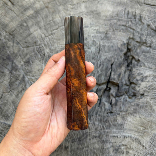 I - 3 Desert Ironwood Burl Wa handle, Amazing Horn Ferrule, 145 mm handle
