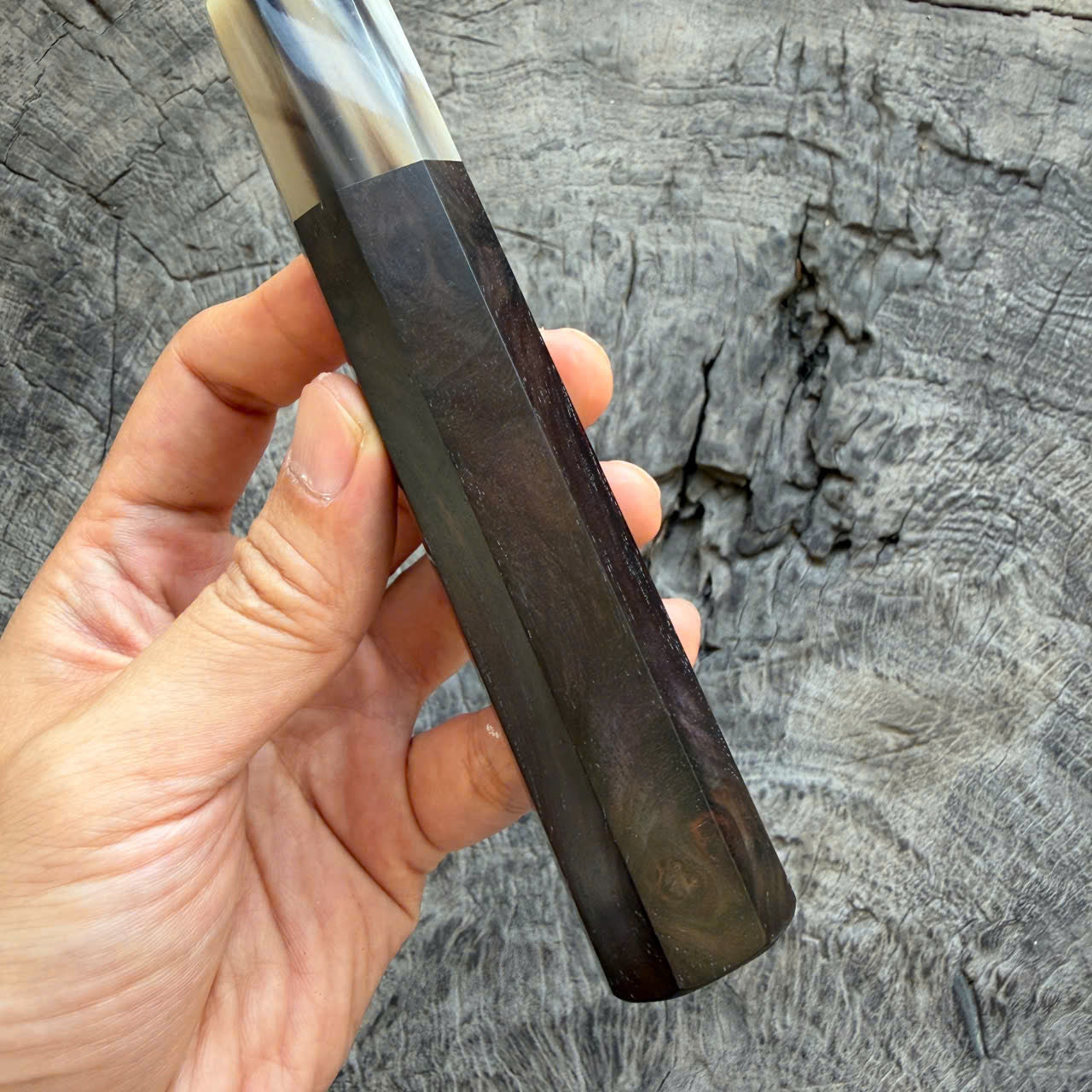 I -Super Black Burl Siamese Rosewood, Cool Horn Ferrule, 140mm handle