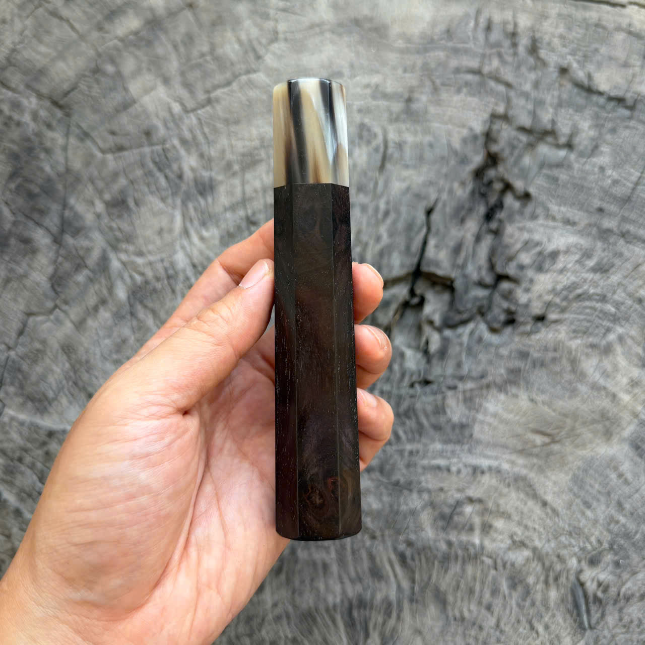 I -Super Black Burl Siamese Rosewood, Cool Horn Ferrule, 140mm handle