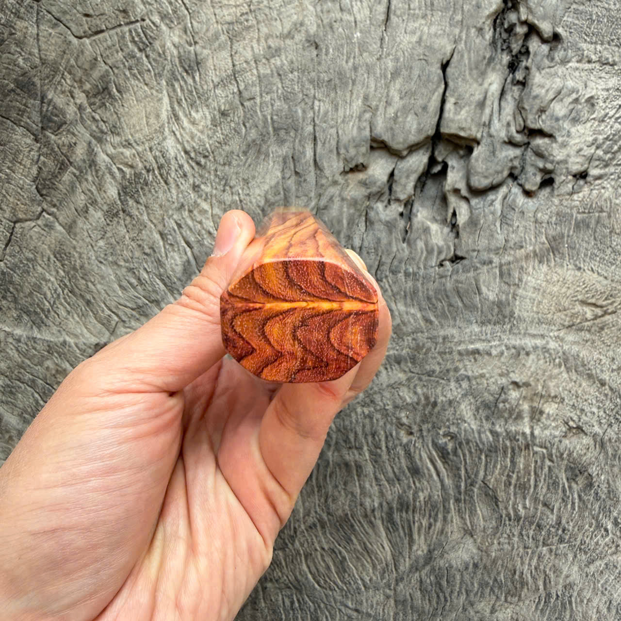 I - Cool Huanghuali wood Wa handle, Marble horn ferrule - 145 mm