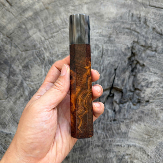 I - 3 Desert Ironwood Burl Wa handle, Amazing Horn Ferrule, 145 mm handle