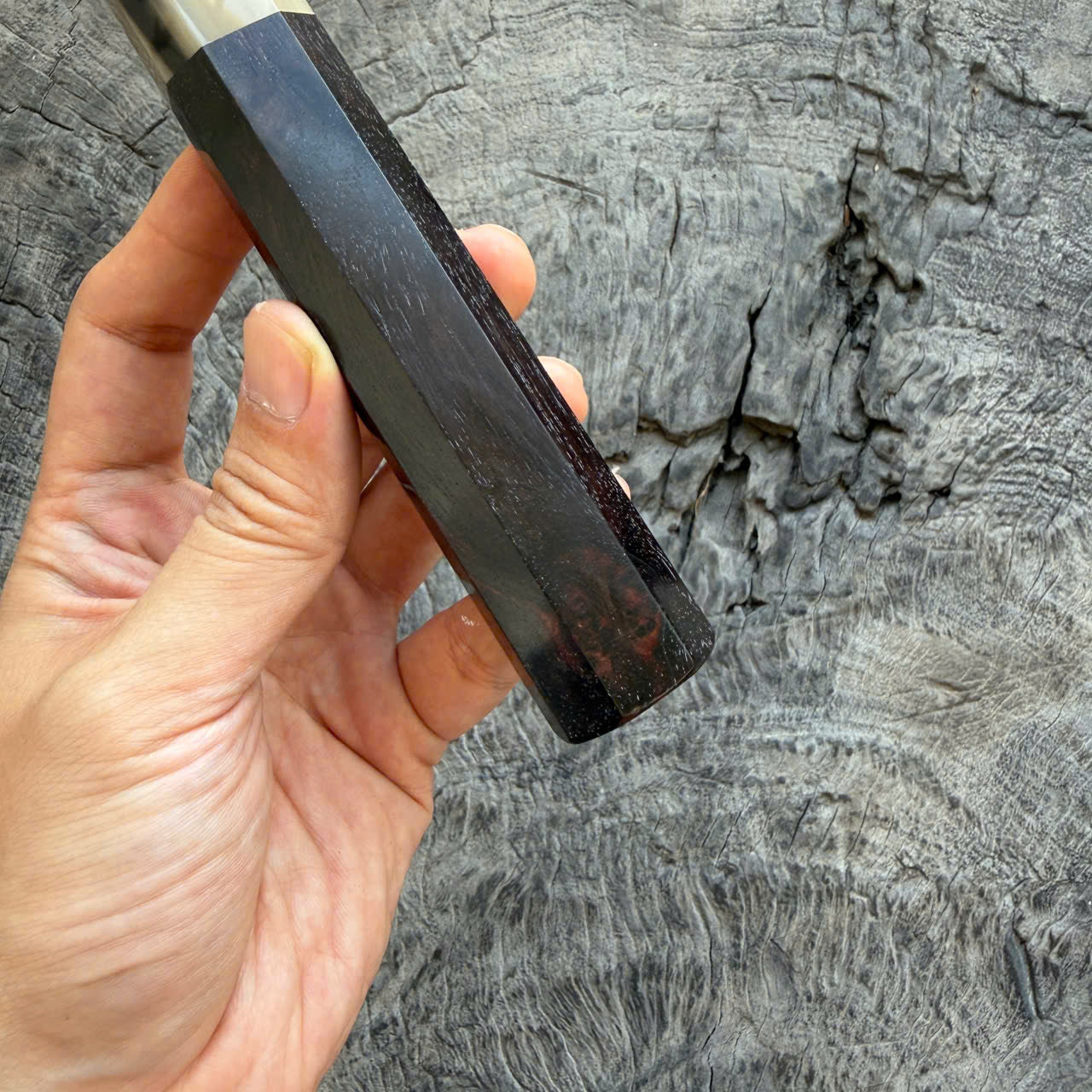 I -Super Black Burl Siamese Rosewood, Cool Horn Ferrule, 140mm handle