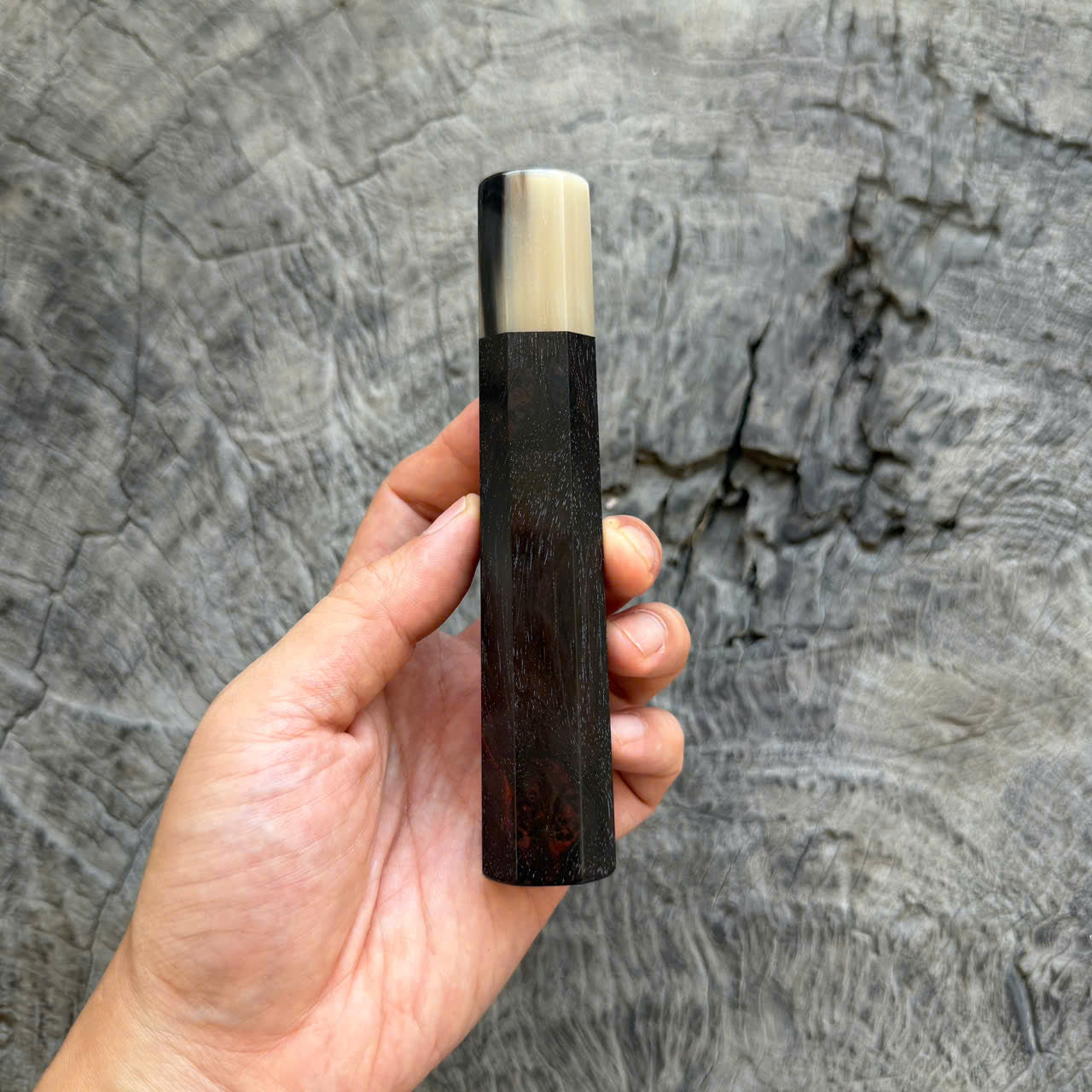 I -Super Black Burl Siamese Rosewood, Cool Horn Ferrule, 140mm handle