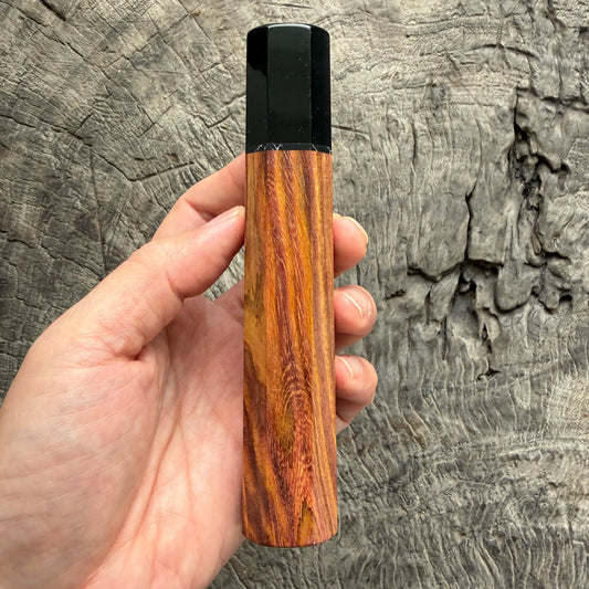 I- 14 Huanghuali wood Wa handle, Black horn ferrule, Black White Stone spacer- 135mm