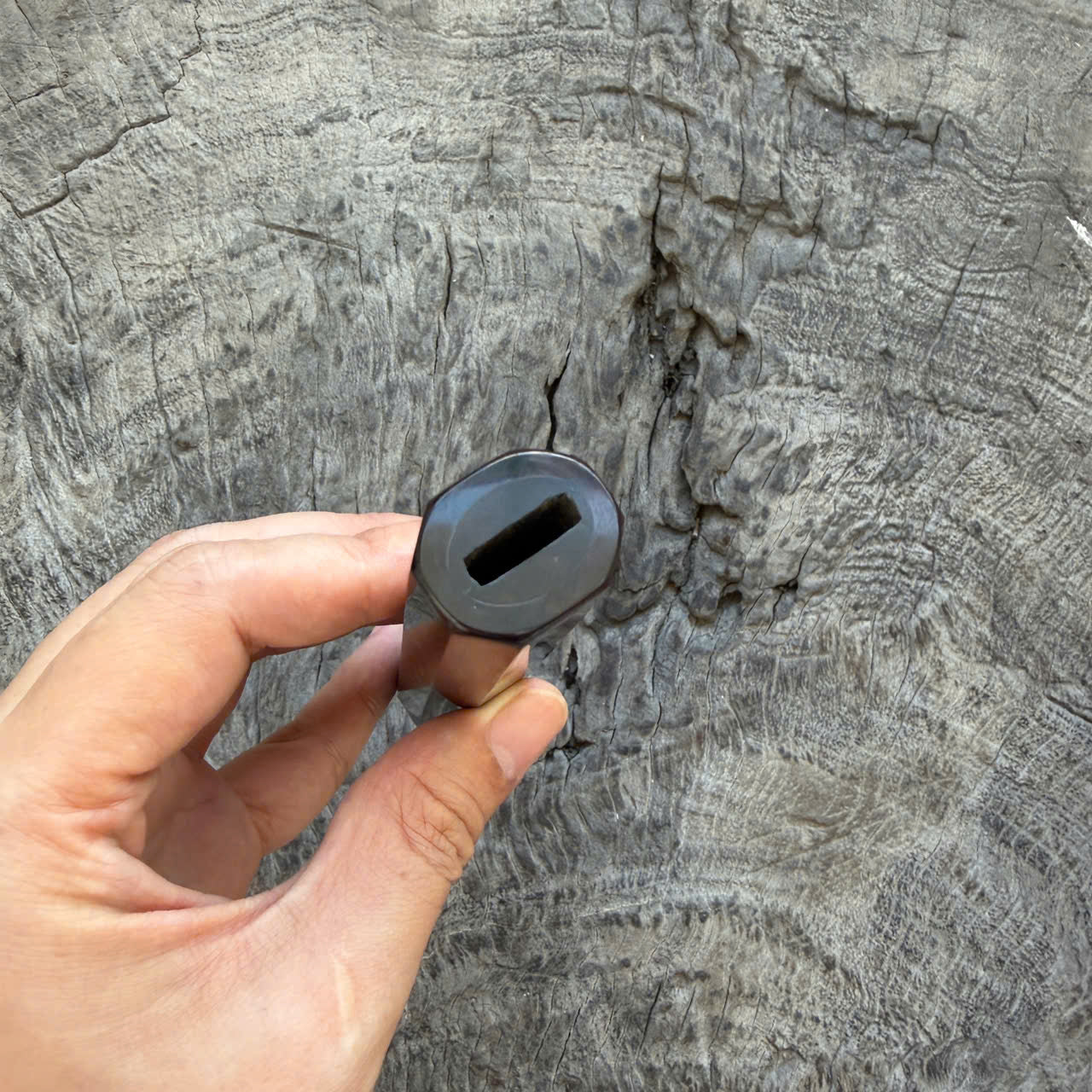I- 21 Beautiful Ebony Wa handle, Super Dark Marble Horn Ferrule, 135mm handle