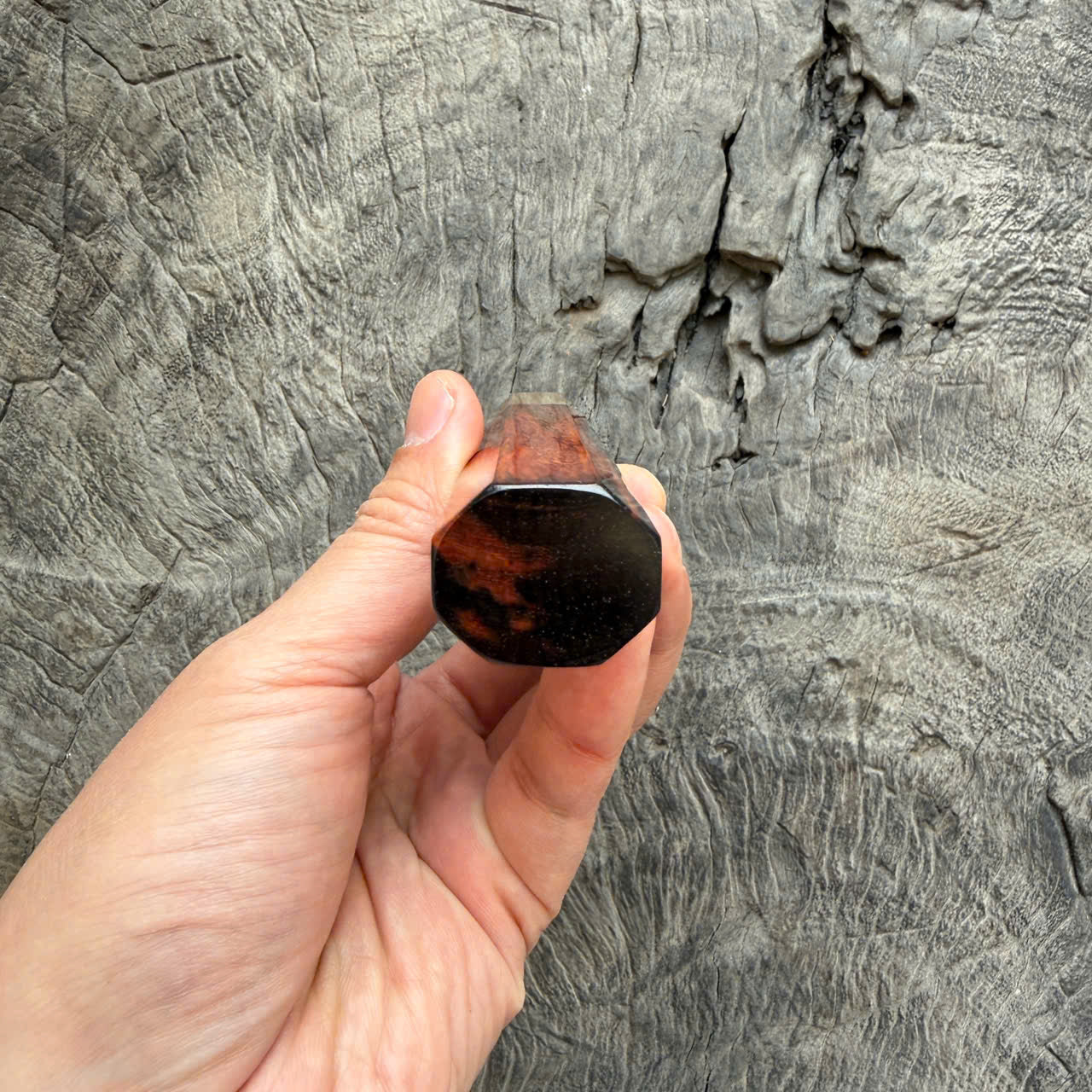 I - 37  Siamese Rosewood Wa handle - Marble horn ferrule - 140 mm
