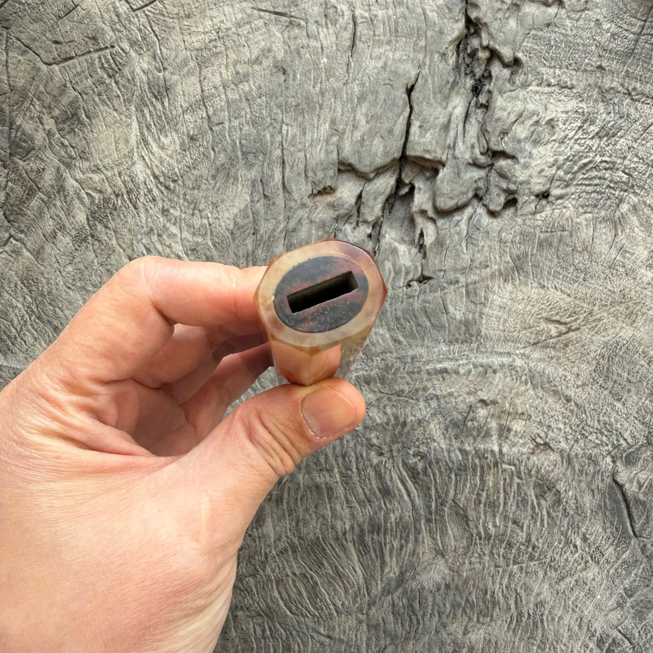 I - 37  Siamese Rosewood Wa handle - Marble horn ferrule - 140 mm