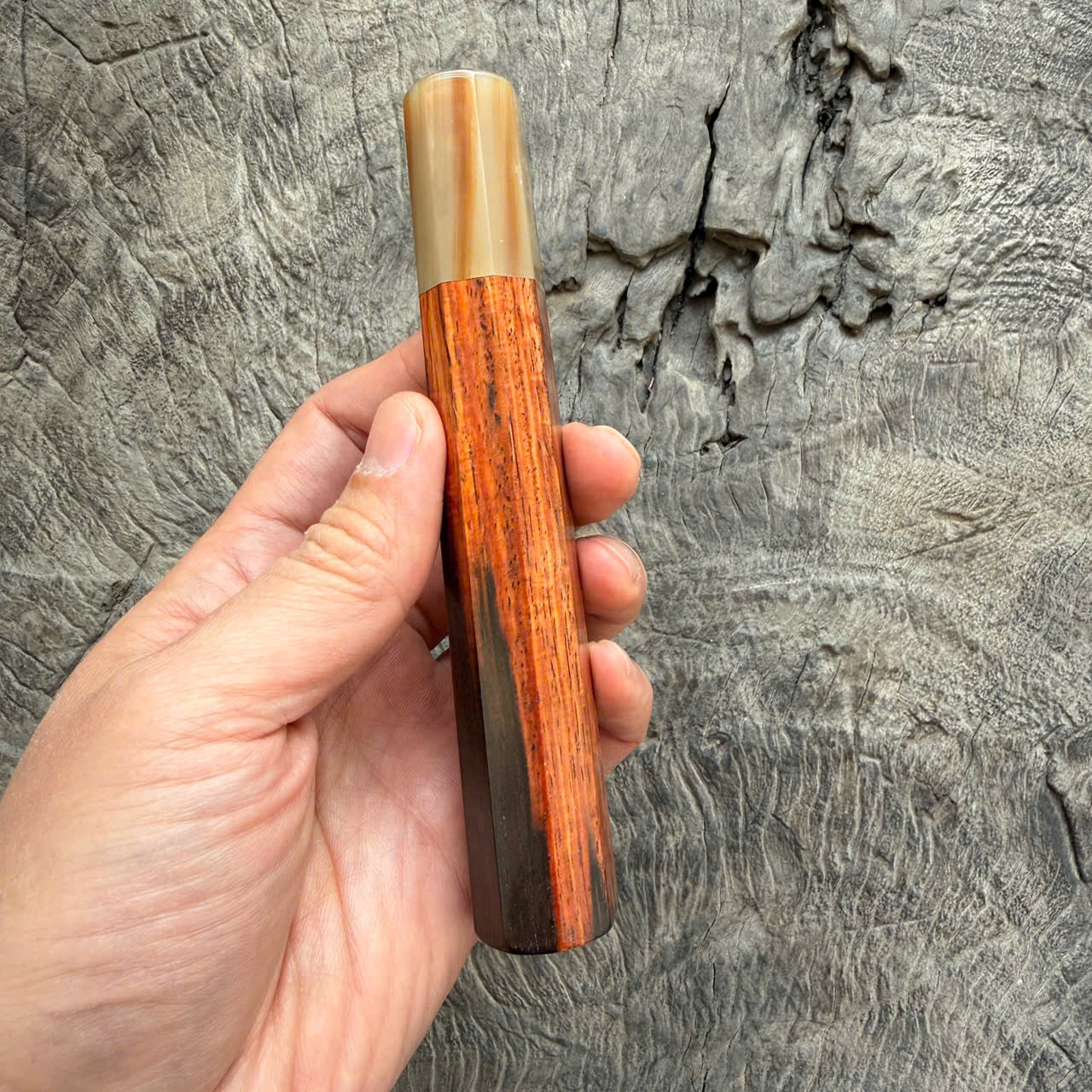 I - 37  Siamese Rosewood Wa handle - Marble horn ferrule - 140 mm