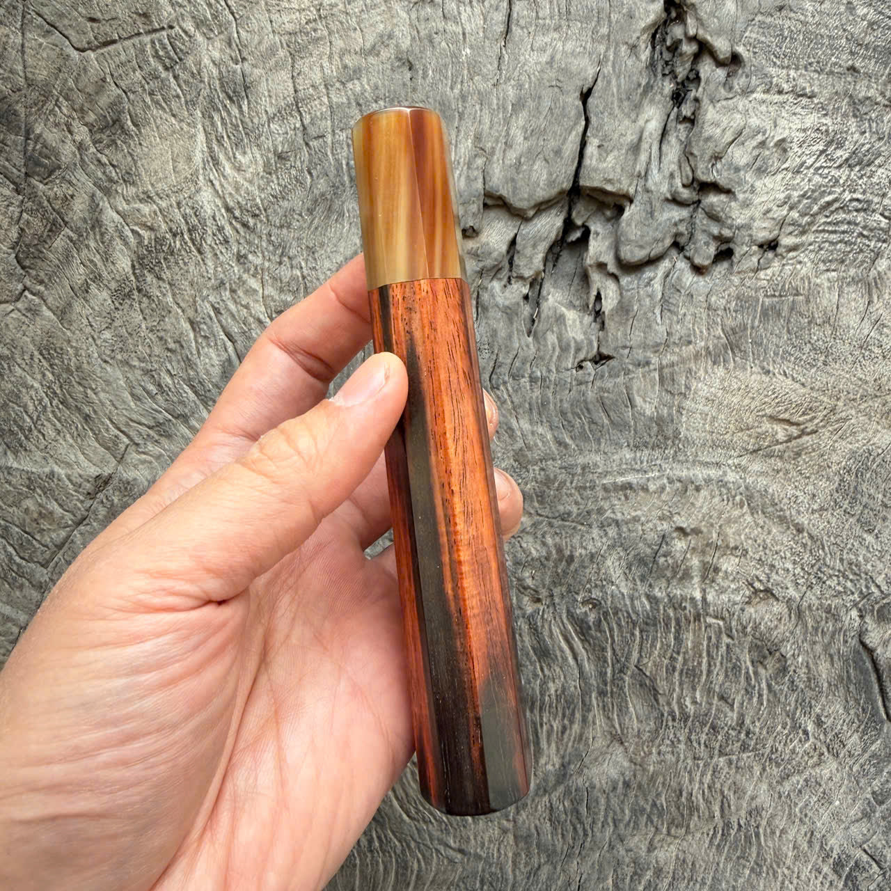 I - 37  Siamese Rosewood Wa handle - Marble horn ferrule - 140 mm