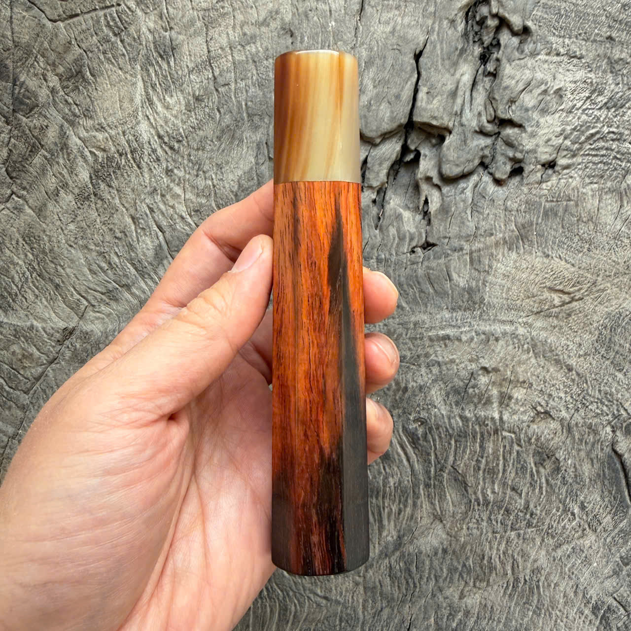 I - 37  Siamese Rosewood Wa handle - Marble horn ferrule - 140 mm